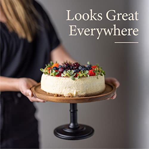 Wood Cake Stand Cake & Cupcake Display For Home & Kitchen Weddings & Birthdays By Bunam, Black #TOP6