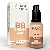 Nourish Mantra BB Cream with SPF 25 | Best For No-Makeup-Makeup Look | Enriched with Niacinamide & Aloe Vera | Suits All Skin Types | For Women | 15 ml