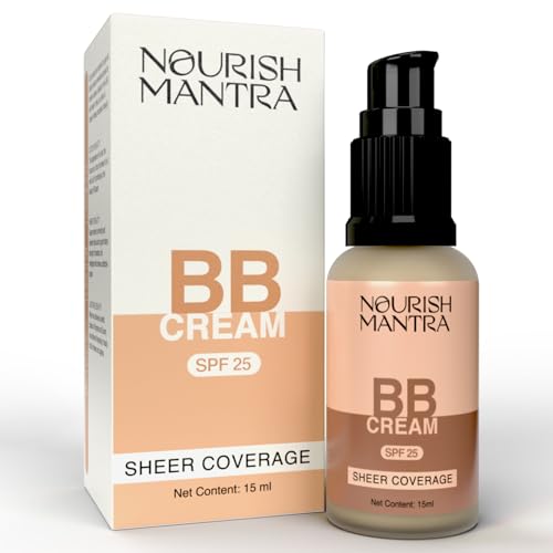 Nourish Mantra BB Cream with SPF 25 | Best For No-Makeup-Makeup Look | Enriched with Niacinamide & Aloe Vera | Suits All Skin Types | For Women | 15 ml
