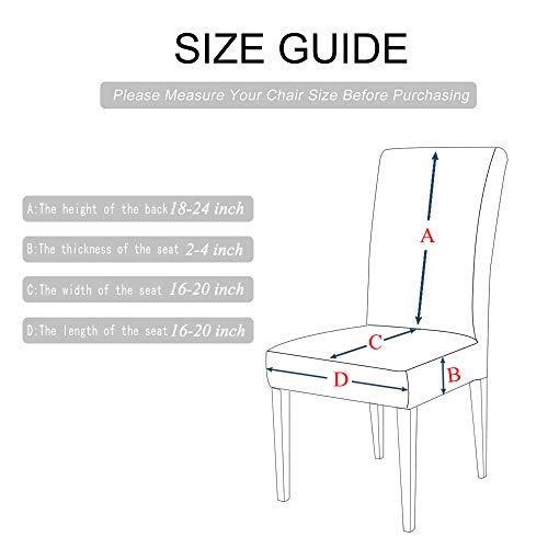 Ilivex Dining Room Chair Covers Slipcovers Set Of 6 - Spandex Super Fit Stretch Removable Washable Kitchen Parsons Chair Covers Protector For Dining Room - Christmas Xmas #TOP5
