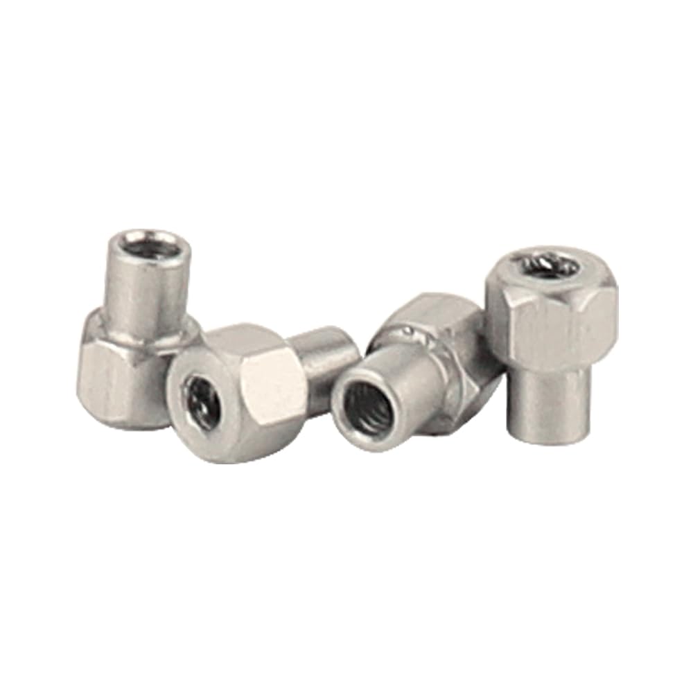 ZXYRC 2/3/4.7/5mm M2 Long Wheel Nuts for 1/24 RC Crawler Axial SCX24 AX24 Metal Upgrade Parts (6mm Stainless Steel)