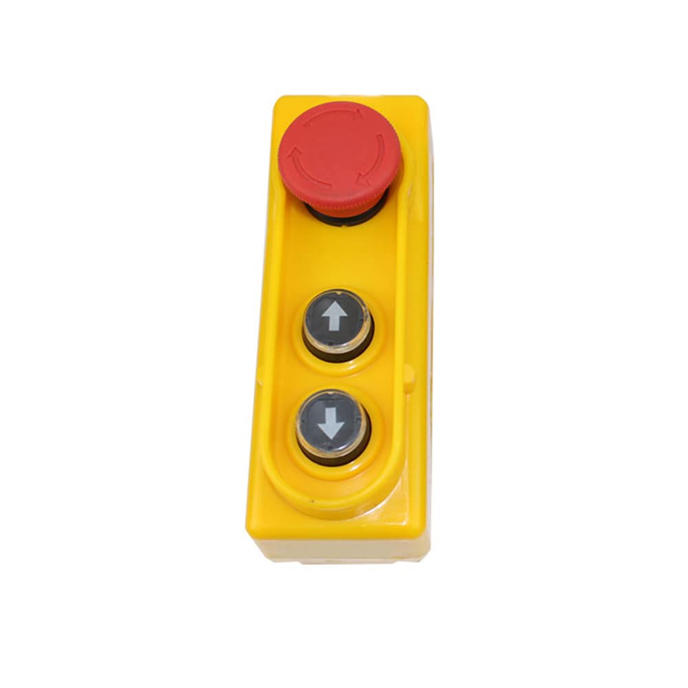 Regulador colgante de elevación de grúa, interruptor de botón de grúa de alzamiento impermeable con botón de parada de emergencia para máquinas y polipastos