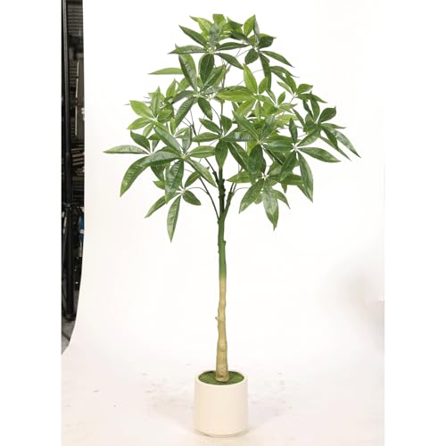 FEELEAD 人工観葉植物 パキラ 多幸の木 122cm 光触媒 フェイクグリーン 鉢植え 観葉樹 造花 室内空気清浄 ギフトにも最適 オフィス用