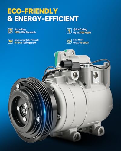 Image of PHILTOP 77347 Air Conditioner AC Compressor with Clutch for Hyundai Elantra 2001-2006,Tiburon 2003-2008 2.0L