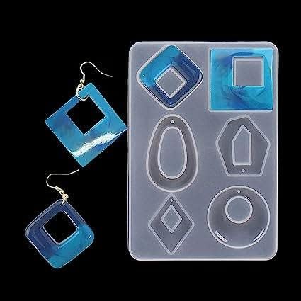 Silicone Resin Casting Moulds, 6 Cavity Earring Pendant Mould for DIY Jewellery Making, Keychains-image-31
