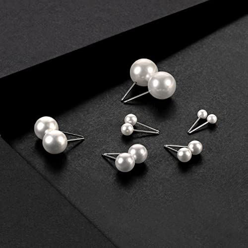 Charisma 4-12Mm Composite Round Ball Pearls Stud Hypoallergenic 12 Pairs Mixed Sizes Imitation Pearl Earrings Set For Girls Women #TOP5