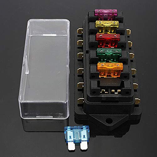 Ninth-City 6 Way Blade Fuse Block Waterproof Fuse Box Holder With Negative Bus Atc/Ato For 12V 24V Boat Marine Yacht Vehicle Auto Rv Car Trailer Truck Suv Vehicle #TOP6