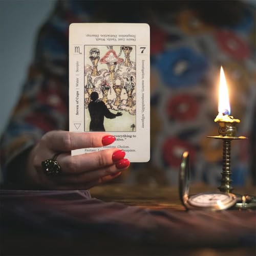 Image of Zibuyu Antique Tarot Oracle Set Divination Game-Patterned, Mini 78 Card Deck, Unique Handmade Design Durable Cardstock, Portable, No Guidebook, Ideal Spiritual Gift for Tarot Enthusiasts