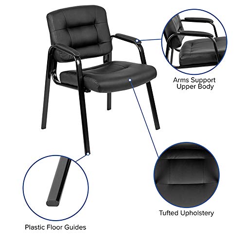 Flash Furniture Darwin Flash Fundamentals Black Leathersoft Executive Reception Chair With Black Metal Frame #TOP6
