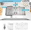 Kichae 30 Inch Undermount Kitchen Sink Single Bowl 16 Gauge Stainless Steel Under Counter Round Corner Handmade Kitchen Sink Single Basin,30x18x9 Inch