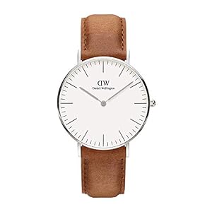 Image of Daniel Wellington Classic Durham Silver Watch, 40mm, Leather, for Men and Women
