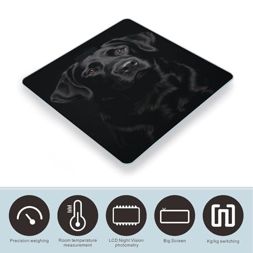 Báscula de baño digital Black Lab con vidrio templado miniatura 3