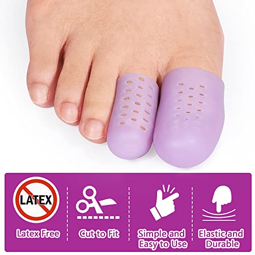 Image of Povihome 16 Pack Upgrade Gel Toe Protector Silicone Toe Caps Toe Sleeve Protectors, Prevent Pain Relief for Corns, Blisters (4 Pack Large Size + 8 Pack Medium Size + 4 Pack Small Size)