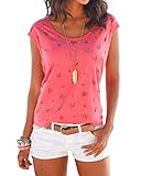 - Material: Hergestellt aus Polyester und Baumwolle. Der Stoff dieses bedruckten T-Shirts ist weich und angenehm.