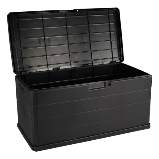 URBN GARDEN 350L Heavy Duty Plastic Garden Storage Box, Huge Capacity Patio Outdoor Container with Lockable Lid, Handles & Wheels, Weather Resistant Shed for Tools, Cushions, Accessories, Anthracite