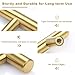 Estmoon 30 Pack Brushed Brass Cabinet Handles Gold 3 Inch Hole Center Cabinet Pulls Stainless Steel Drawer Handles Kitchen Cabinet Hardware Pulls for Cabinets and Drawers - 5
