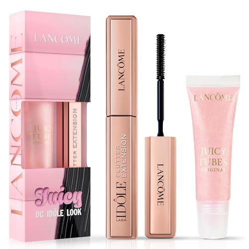 Lancme Juicy Tubes Lip Gloss 0.33 fl oz & Lash Idle Flutter Extension Mascara 0.16 fl oz Duo Limited Edition Travel Set Lengthening Mascara True Black & Hydrating Lip Gloss Marshmallow Electro