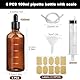 Nadisean 6 Stück Pipettenflasche 100ml mit Skala, Braunglas Glas Tropfflasche Dropper Bottle, Refillable Flasche mit Pipette, Braunglasflasche mit Trichter Aufkleber für Ätherische Öle Parfüm