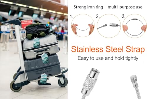 2 Pack Luggage Tags Travel Green Mountains Peaks Spectacular PU Cute Leather Luggage Tag Name ID Labels with Privacy Cover Suitcases Women Men Girls Boys Fun Laggage Tags(Mountain top)4