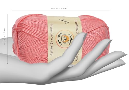 Image of 10-Pack of Yonkey Monkey 500 Grams Yarn - 70% Rayon derived from Bamboo, 30% Cotton - Imported - Peach 9008