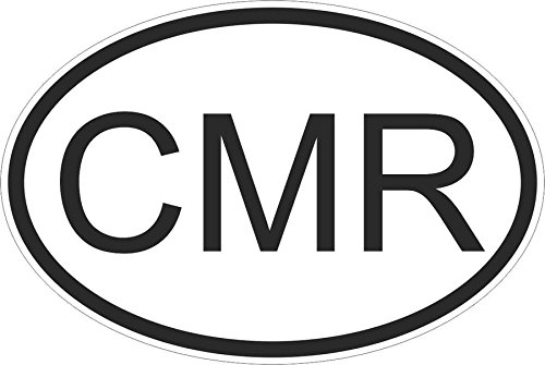 Akachafactory Autocollant Sticker Drapeau Oval Code Pays Voiture Cameroun coamerounais cmr