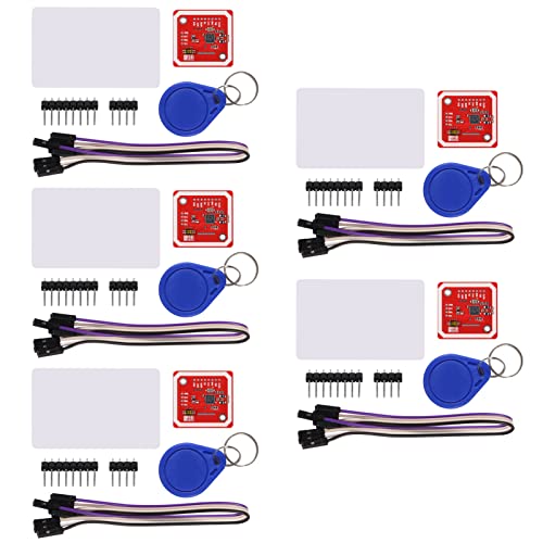 5 unidades PN532 NFC NXP RFID Módulo V3 Kit de usuario lector de comunicación de campo cercano Kit de módulo escritor I2C SPI HSU con tarjeta blanca S50 tarjeta clave para Raspberry Pi DIY Smart Phone