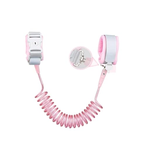 Maduoer Cuerda de tracción anti-perdida correa para niños pulsera de seguridad antipérdida giratoria de 360 grados,Cinturón de seguridad antipérdidaadecuado para actividades al aire libre2 m rosa