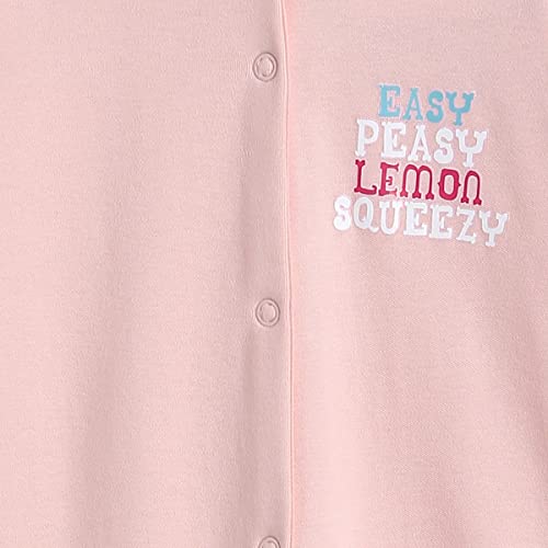 Image of miniklub Infant Kids Pink Solid Pure Cotton Sleepsuit