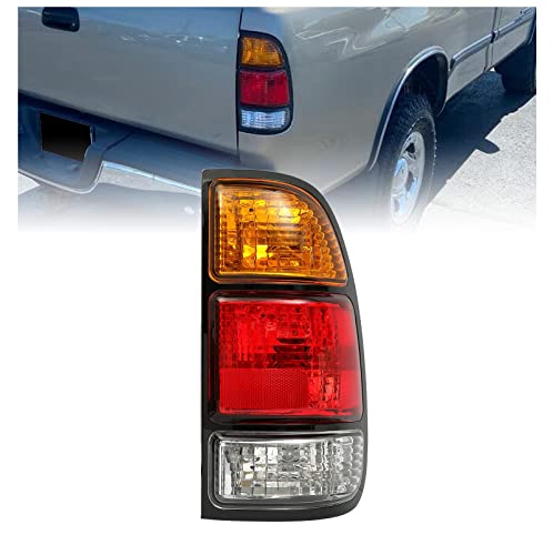 ECOTRIC Halogen Tail Light Compatible with 2000-2006 Toyota Tundra Regular/Access Cab Signal Brake Lamp Taillight Passenger side Right w/Bulbs Replacement for TO2801129 815500C010