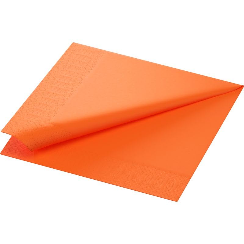 “Duni "1000 servilletas de papel Duni 40 x 40 cm Naranja sol 3 capas (4 x 250 piezas)