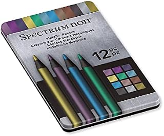 Spectrum Noir Metallic Art Sketching Drawing Colouring Pencils, Multicolours, Pack of 12, Wood, 12 Count (Pack of 1)