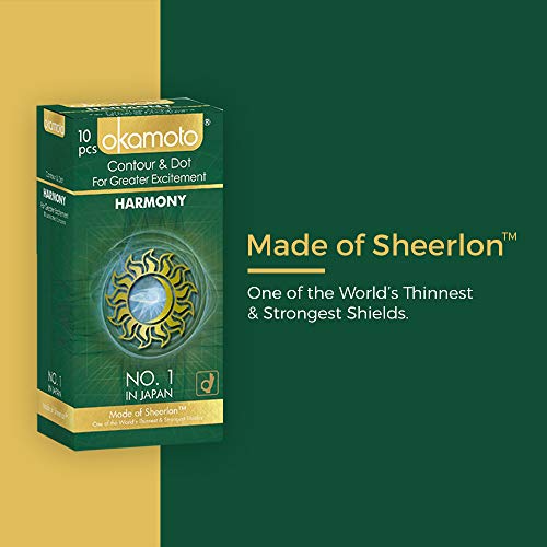 Okamoto Condoms For Men Countor and dotted harmony condoms (Pack of 10) - Image 4