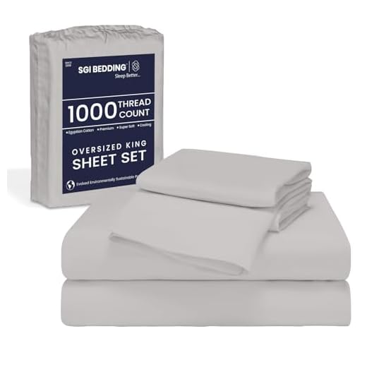 SGI Short Alaskan King 80x108 Size Egyptian Cotton Bed Sheets Luxury 1000 Thread Count Sheet Set Light Gray Solid Sateen Weave for Soft & Silky Feel Long Staple Cotton 12 Inch Deep Pocket