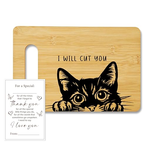 Comparison: Best Cutting Board For You 6 Funny Black Cat Cutting Board-I Will Cut You, Charcuterie Board for Kitchen Decor, House Warming Gifts for Cat Lovers Couples Friends -06