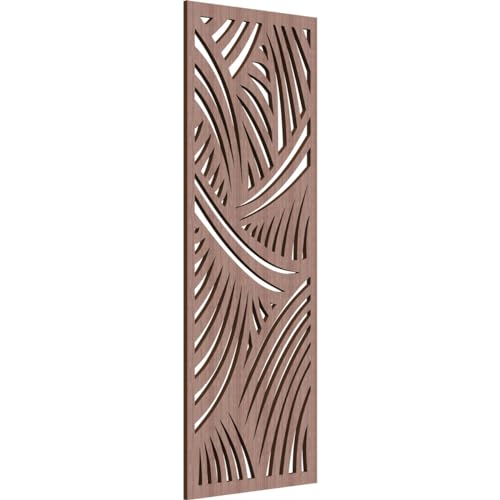 Image of 17 3 /8 inchW x 44 3 /8 inchH x 3 /8 inchT Chester Decorative Fretwork Wood Wall Panels, Walnut