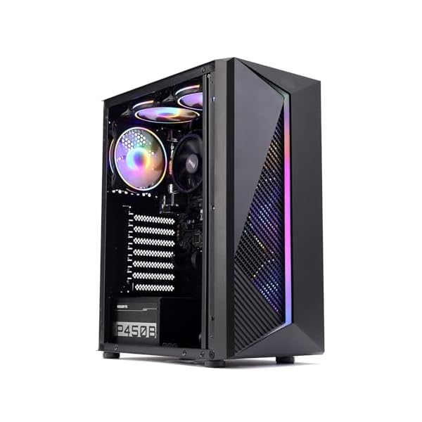 MXZ Desktop Gaming Computer Home&Office PC R5 5600G,16GB DDR4 3200, 500G NVME SSD，6 RGB Fans, WiFi & Win 11 Pro 64-bit Ready