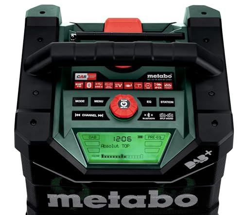 Metabo Radio de Chantier RC 12-18 32 W BT Dab+, 18 V, avec Bluetooth et AUX, Classe de Protection IP 54, Radio 600779850