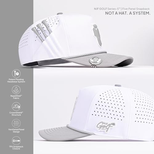 Image of Men's Golf Hat with Tee Holder & Magnetic Ball Marker | Breathable Performance Golfing Hat for Men | Water-Resistant Rope Golf Cap | Moisture-Wicking Snapback Golfing Hats
