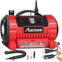 AVID POWER Tire Inflator Portable Air Compressor, 12V DC/110V AC Car Tire Pump with Inflation and Deflation, 5 Preset Modes, Digital LCD Pressure Gauge for Car Tires, Air Mattress and Small Inflatable