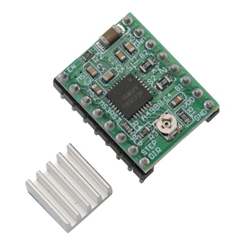 DEWOTHV A4988 Stepper Motor Driver Module DC 3.3-5 V 3D-Druckerzubehör mit Kühlkörper Überhitzungsschutz und UVLO für Arduino für Raspberry Pi (2er-Pack)