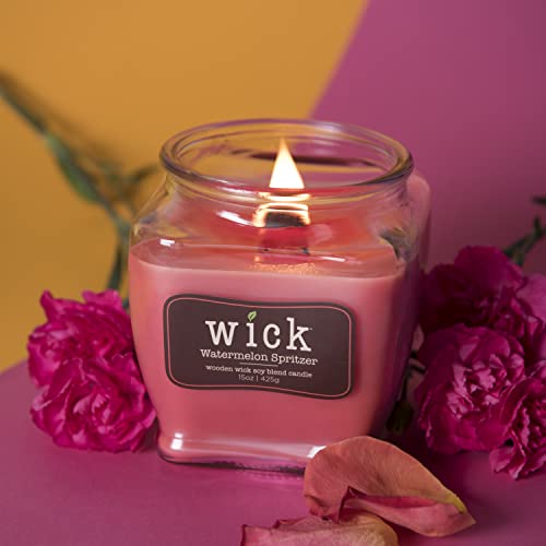 Carolina Candle Watermelon Spritzer Scented Jar Candle, Wick Collection, Wood Wick, Red, 15 Oz - Up To 60 Hours Burn #TOP3