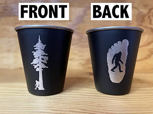 Squatch Metalworks Redwood Tree Bigfoot Shot Glass - Stainless Steel - Bigfoot/Sasquatch/Yeti/Wilderness Gift - Designed And Manufactured In The Usa #TOP3