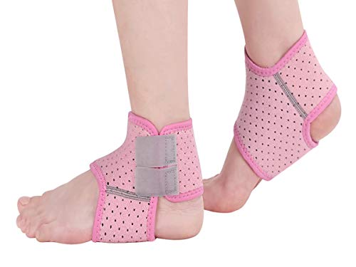 2 Pack Ankle Braces for Kids Child Adjustable Mesh Compression Ankle Tendo Foot Support Protector Stabilizer Wraps Ankle Guards for Juvenile Sprains Injuries, Arthritis Relief, Joint Pain, Ankle Sore