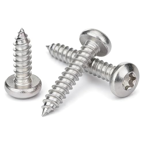 Image of M4 x 16mm Torx Round Pan Head Self Tapping Screws, Stainless Steel 304, Metal Wood Screw, 50 PCS