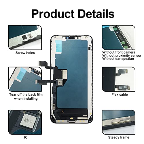 SIMDOG for iPhone Xs Max Screen Replacement Kit 6.5“ Full HD Display (A1921, A2101, A2102, A2103, A2104) 3D Touch Display Digitizer Frame with Repair Tool
