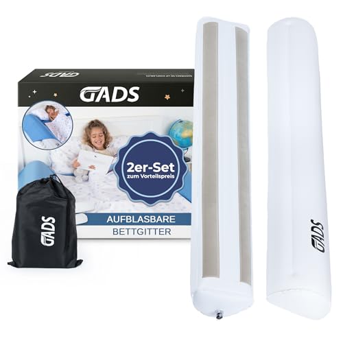 Gads Reise-Bettschutzgitter für Kleinkinder (2er-Set) Aufblasbare Bettgitter für Einzel- Doppel- Queen- & King-Size-Betten Tragbare & rutschfeste Bettbegrenzung Wasserabweisend & Langlebig