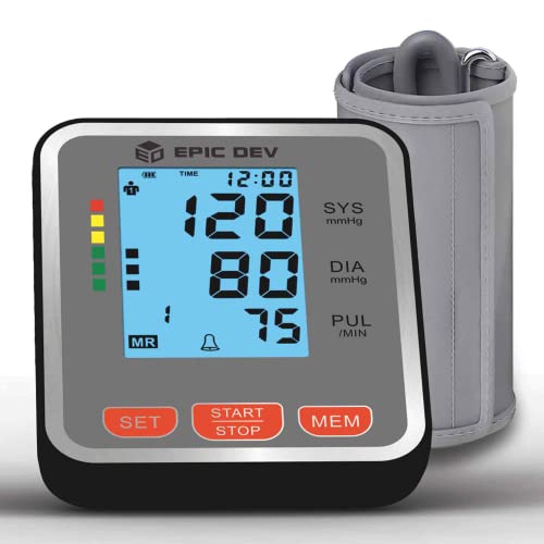 Digital Blood Pressure Monitor - Automatic Upper Arm Blood Pressure Monitor - Automatic Digital Machine With Uppre Arm Adjustable Large Cuff, Large Backlit Lcd Digital Display #TOP1