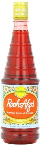 Hamdard Rooh Afza Sharbat Syrup, Rose, 25 fl.oz (Packaging may Vary)
