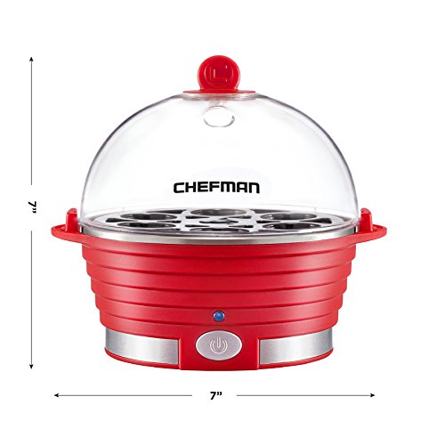 Chefman Electric Egg Cooker Boiler, Rapid Poacher, Food & Vegetable Steamer, Quickly Makes Up To 6, Hard, Medium or Soft Boiled, Poaching/Omelet Tray Included, Ready Signal, BPA-Free, Black - image 8
