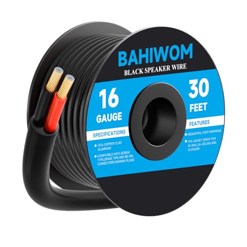 Câble de haut-parleur d'extérieur 16/2 AWG 9m pour sono de jardin étanche à enfouissement direct